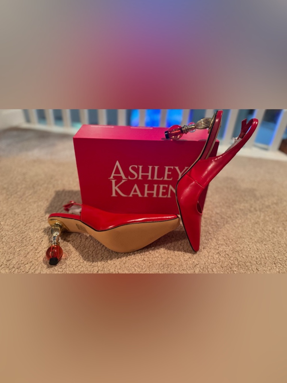 Women's Red Pointed-Toe Heels Glass heel